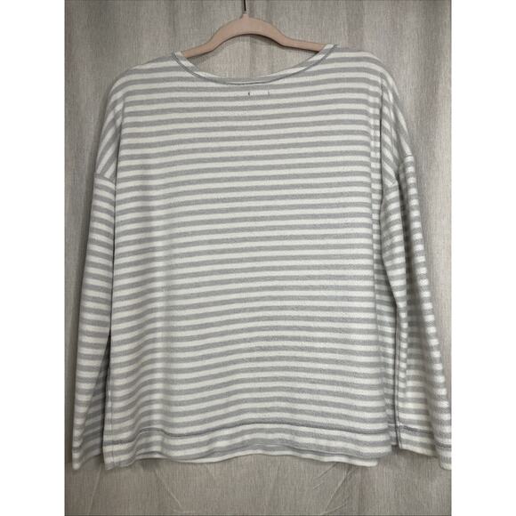 AERIE Striped Terry Cloth Crewneck Pullover Sweatshirt Cozy Beach Women’s M - Picture 3 of 5